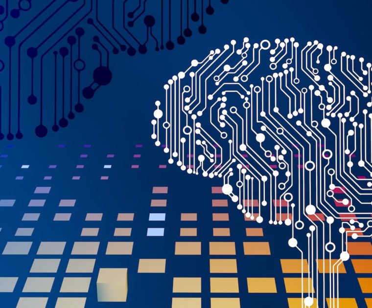 a computer circuit board with a brain on it